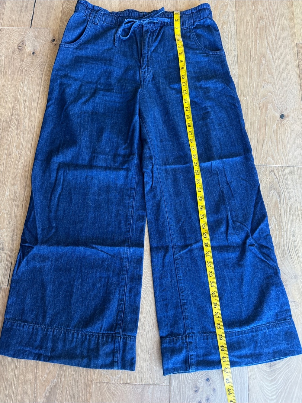Madewell Wide-Leg Pull-On Jeans in Deep Blue